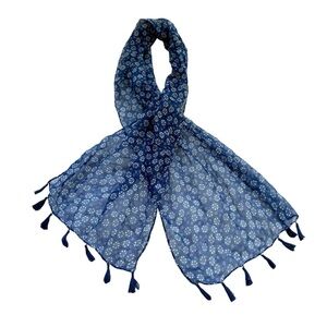 Blue Floral Scarf